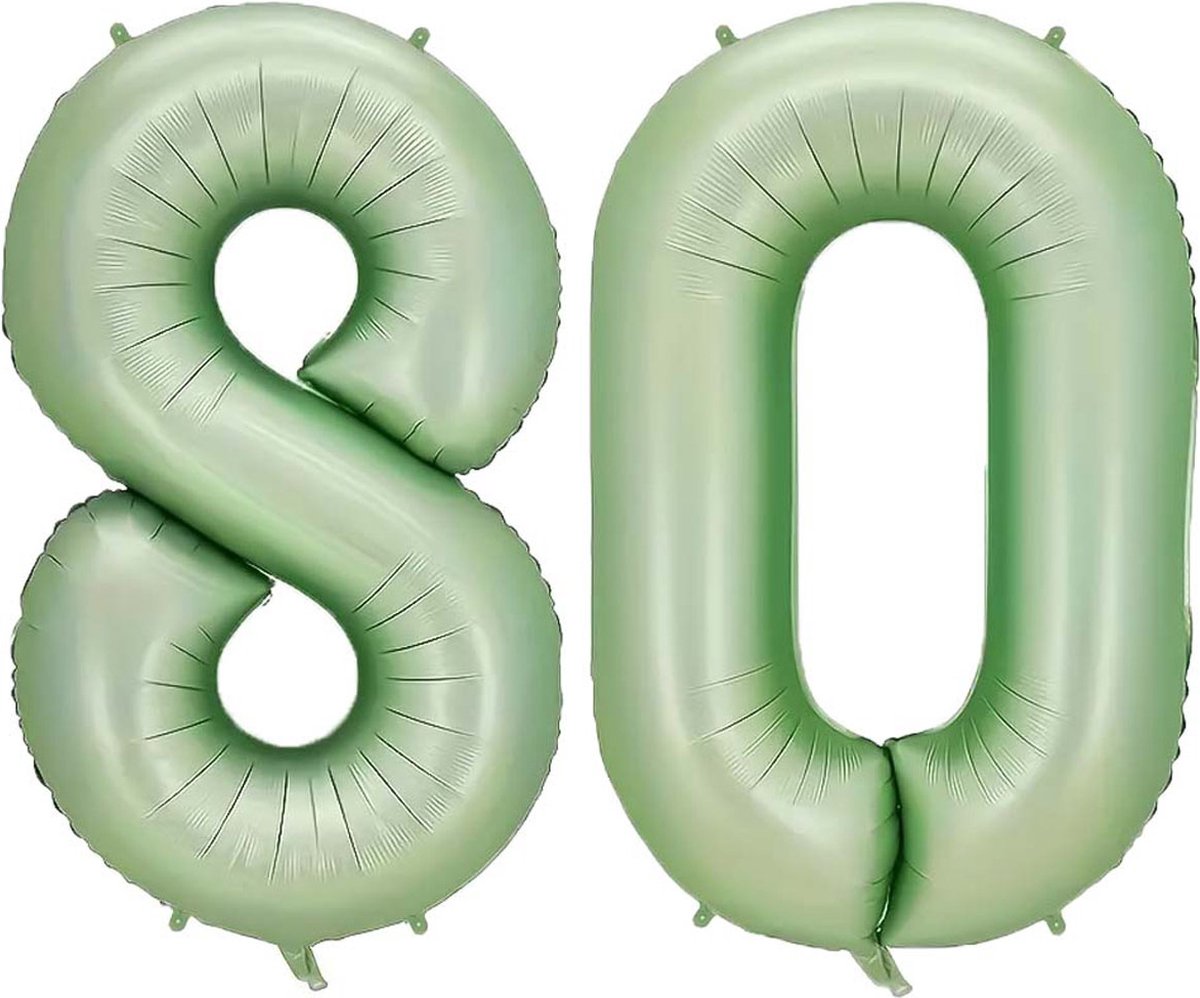 Cijfer Ballonnen Ballon Cijfer 80 Verjaardag Versiering Feest Helium Ballonnen Cijferballon Folieballon Kleur Xl Formaat