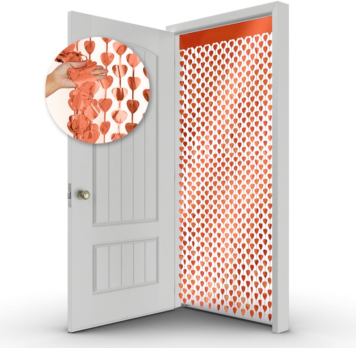 Hartjes Valentijn Decoratie Valentijn Versiering Backdrop Glittergordijn Deurgordijn Rose Goud Glitter Folie Gordijn