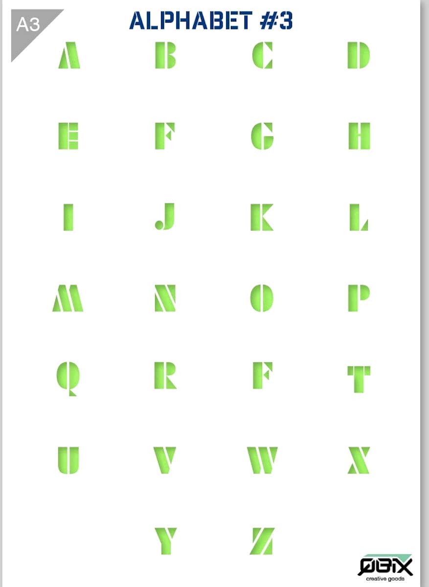 Letter Sjabloon Alfabet Hoofdletters - Kunststof Stencil - A3 42 x 29,7 cm - Letters zijn +- 2cm hoog