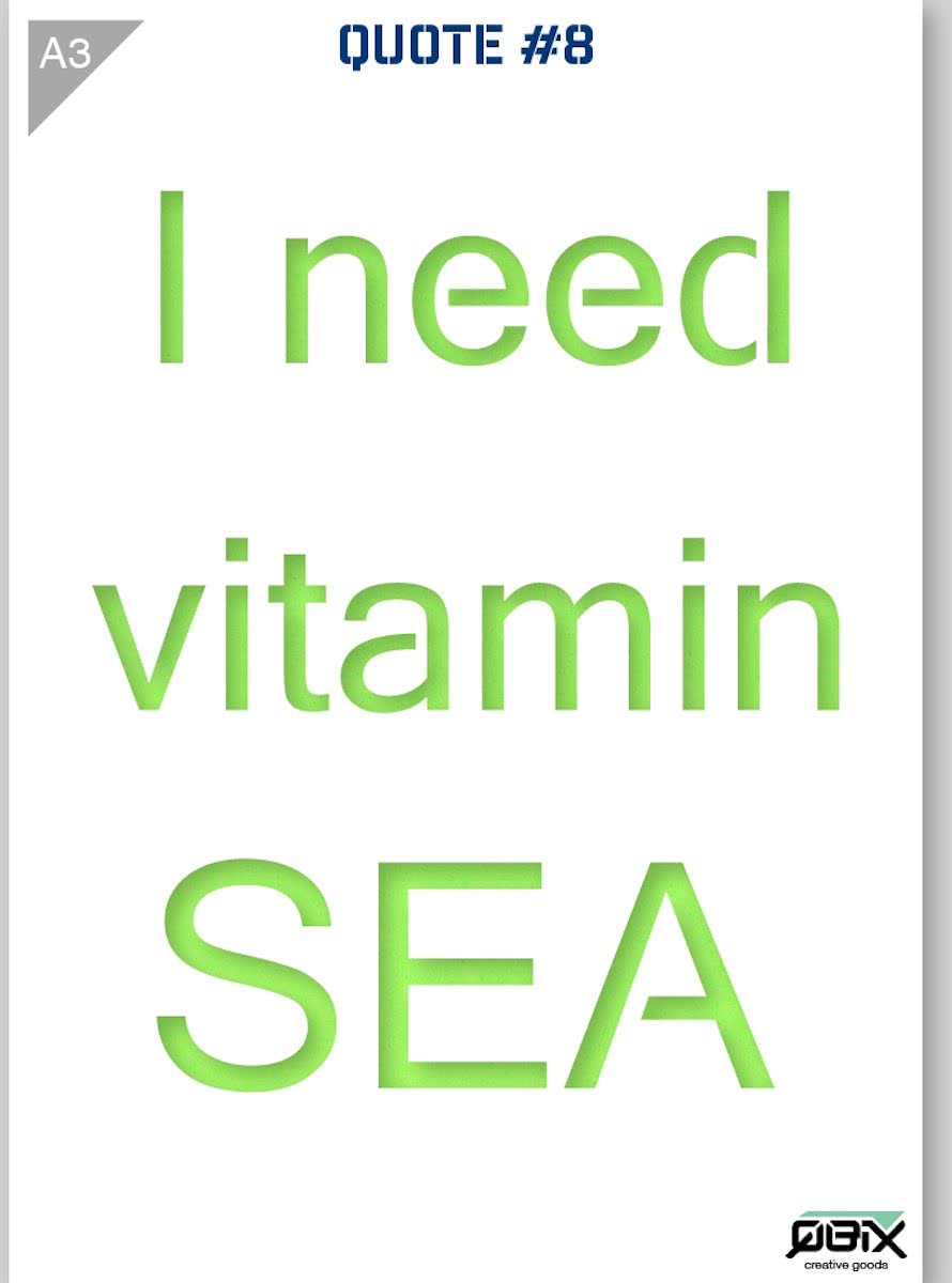 Sjabloon Vitamin Sea Quote Karton Stencil A3 42 x 29,7 cm