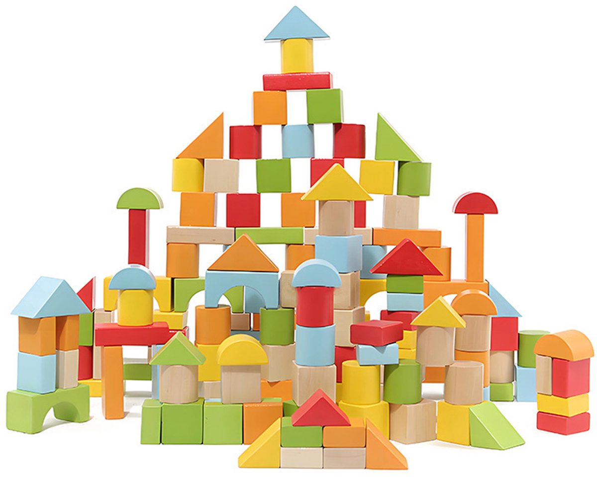 93 houten bouw Blokken voor Kinderen- educatief speelgoed - peuter, kleuter - geschikt als kindercadeau of cadeau voor volwassenen, gemaakt van veilig hout, Educatief Spel voor 3 4 5 6 7 Jaar, Cadeau voor Jongens en Meisjes
