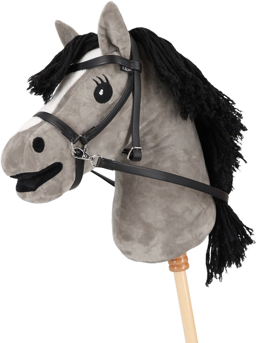 QHP - Bitloos Hoofdstel Voor Hobby Horse - Zwart - LET OP!!! EXCLUSIEF HOBBY HORSE