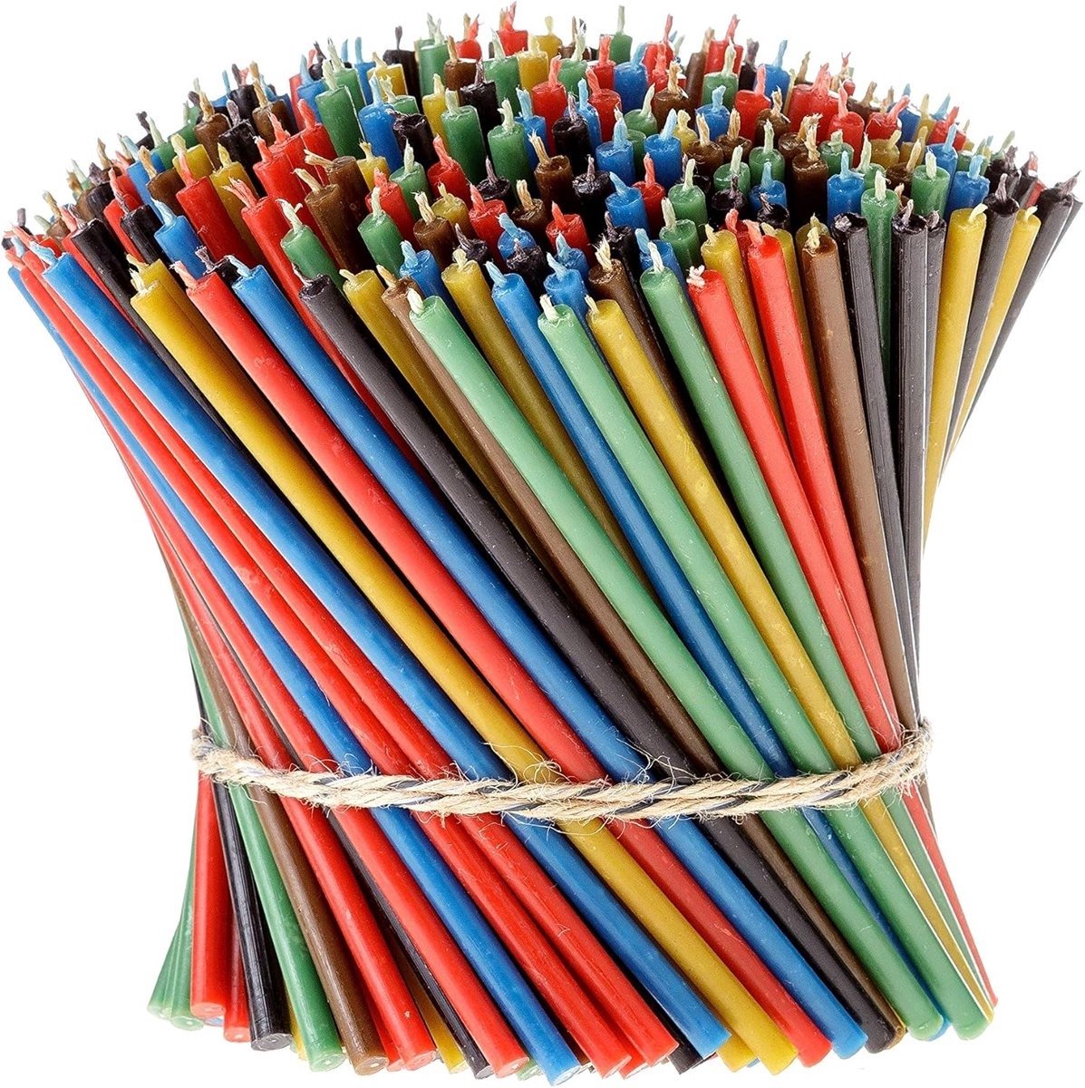  ® Bijenwas Kaarsen 300 Stuks - Meerkleurig 16,5 cm - Druppelvrij Niet Giftig Duurzaam - Voor Gebed Ritueel en Tafeldecoratie