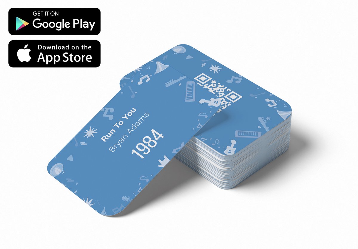 QR Music Cards - Rock editie - 150 kaartjes - Inclusief gratis app - Muziekspel - Kaartspel - Partyspel