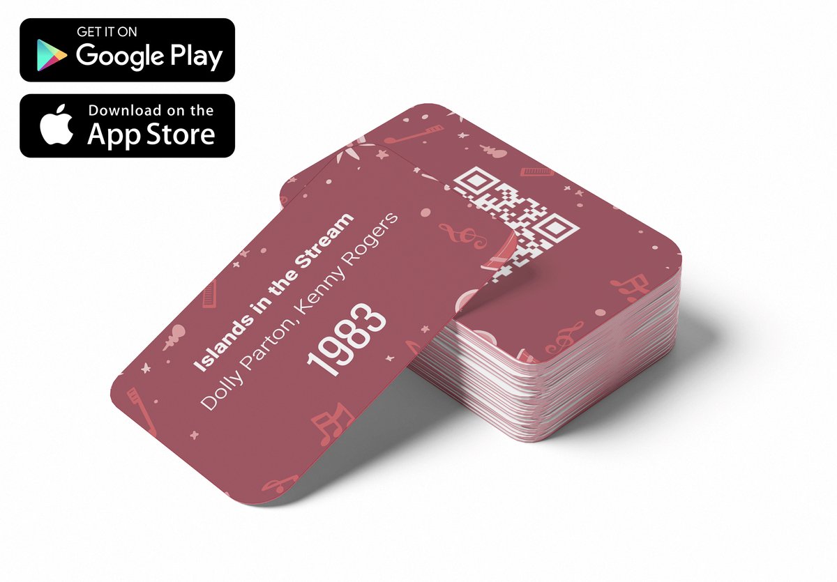 QR Music Cards - Seventies en Eighties editie - 150 kaartjes - Inclusief gratis app - Muziekspel - Kaartspel - Partyspel