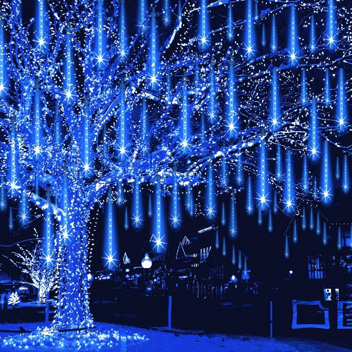 Buiten Kerstverlichting - Waterdichte Meteor Douchelampen - LED Lage Spanning Decoraties - Voor Boom, Feest, Huwelijk, Halloween - Festivalverlichting - Rood - 30CM - 8 Stuks