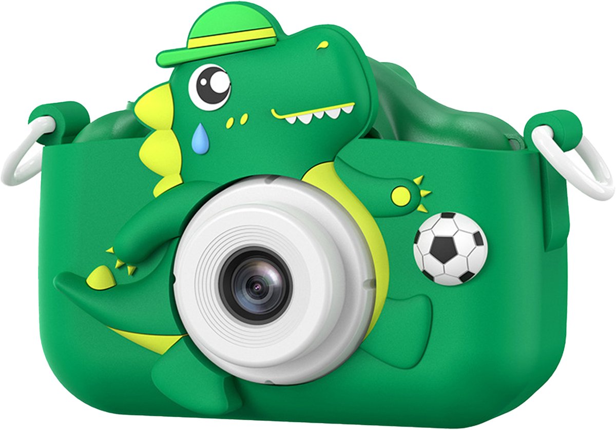 QTTVBTNA - Kindercamera - Dinosaurus Speelgoedcamera met 32GB SD-kaart & Zachte Hoes - kinderspeelgoed - Fotocamera voor Kinderen 3-12 Jaar - Cadeau voor Jongens en Meisjes (Kerst, Verjaardag) - Zelfontspanner & Video - Groen