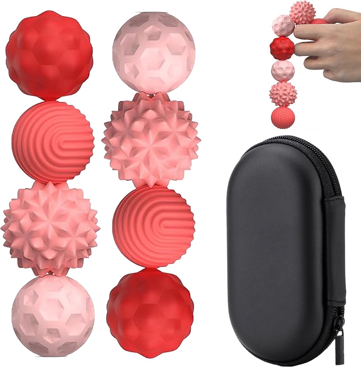 QTTVBTNA - Magnetische Focusballen - Sensorische magnetische bal - Voor Stressverlichting & Ontspanning - Siliconen stressbal - Makkelijk in gebruik - Roze - Klein - 8 Stuks