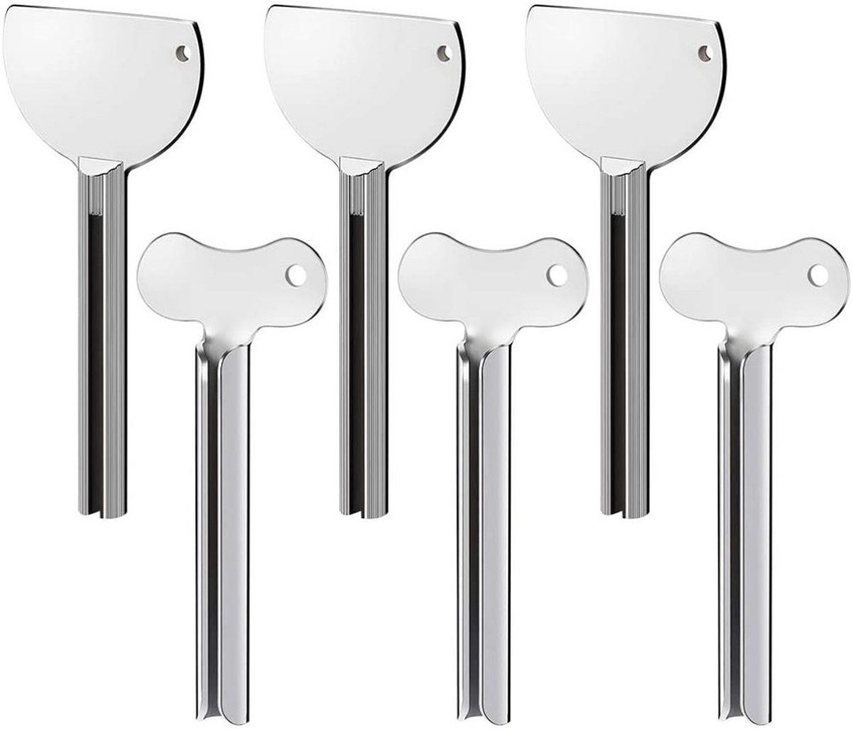 QTTVBTNA -6 Stuks Metalen Tubeknijper – Roestvrijstalen Tandpastaknijper voor Keuken, Badkamer, Cosmetica en Verf