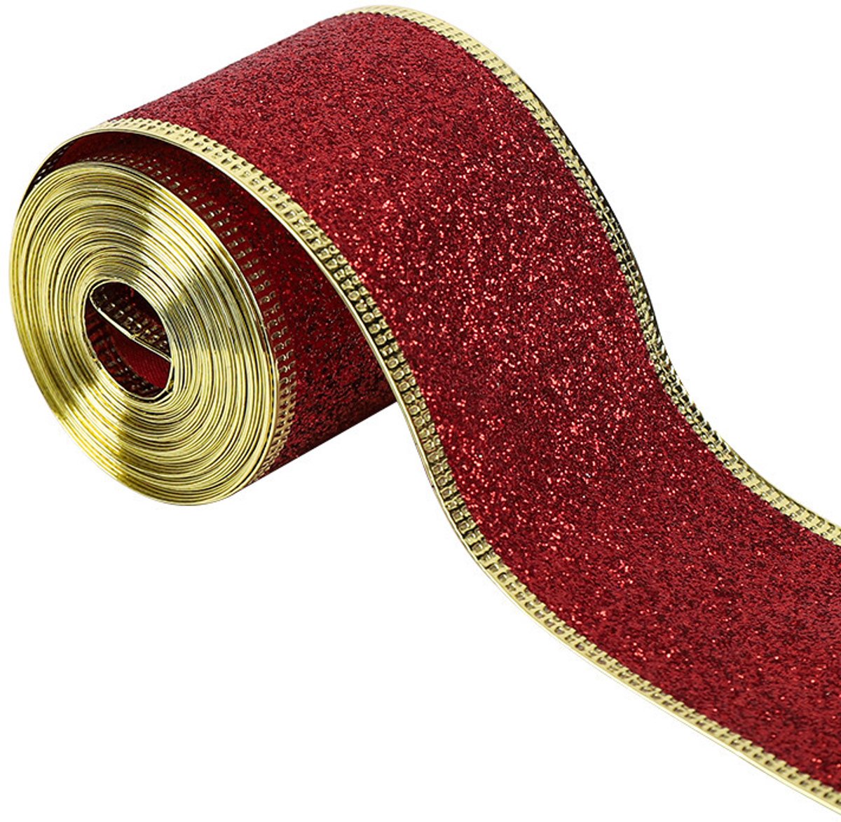 QTTVBTNA -Elegante Rode Kerstlint Rol – Voor Strikken, Sluiers, Kransen en Feestdecoratie