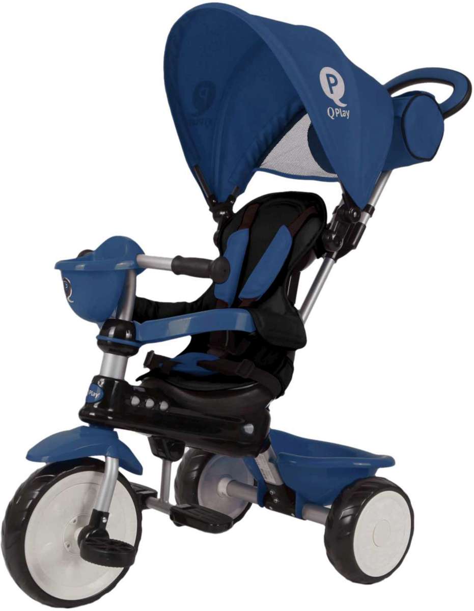 Driewieler Comfort Donkerblauw 4 in 1