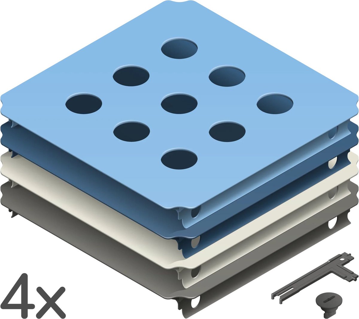 Quadro Home Gaten Panelen Set S - Petrol (4st.)