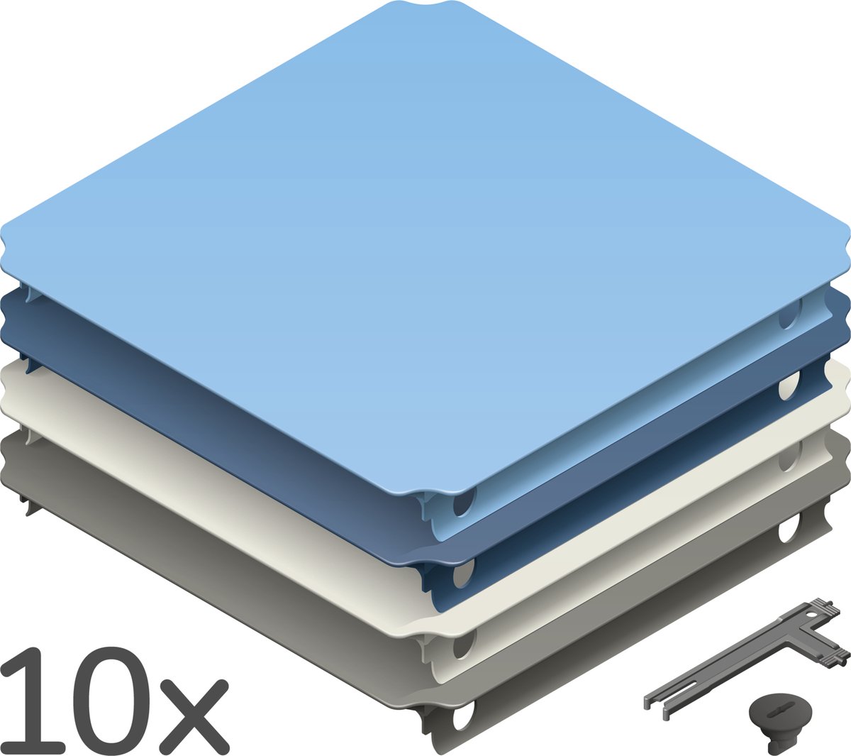 Quadro Home Panelen Set XXL (10 stuks) - Blauw/Grijs