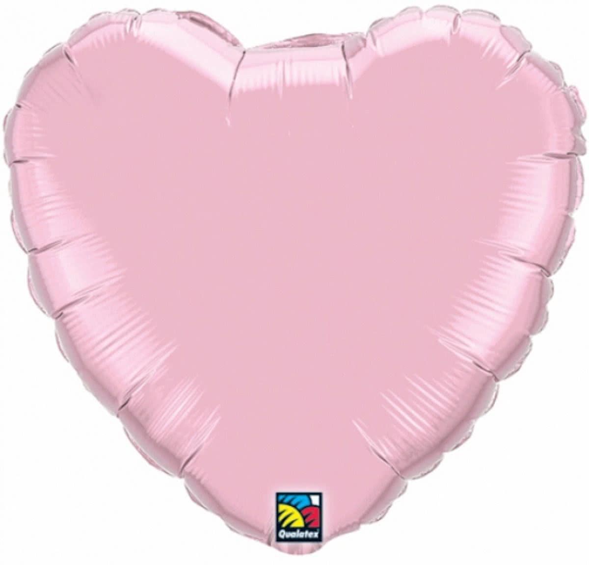Folie ballon lichtroze hart 45 cm