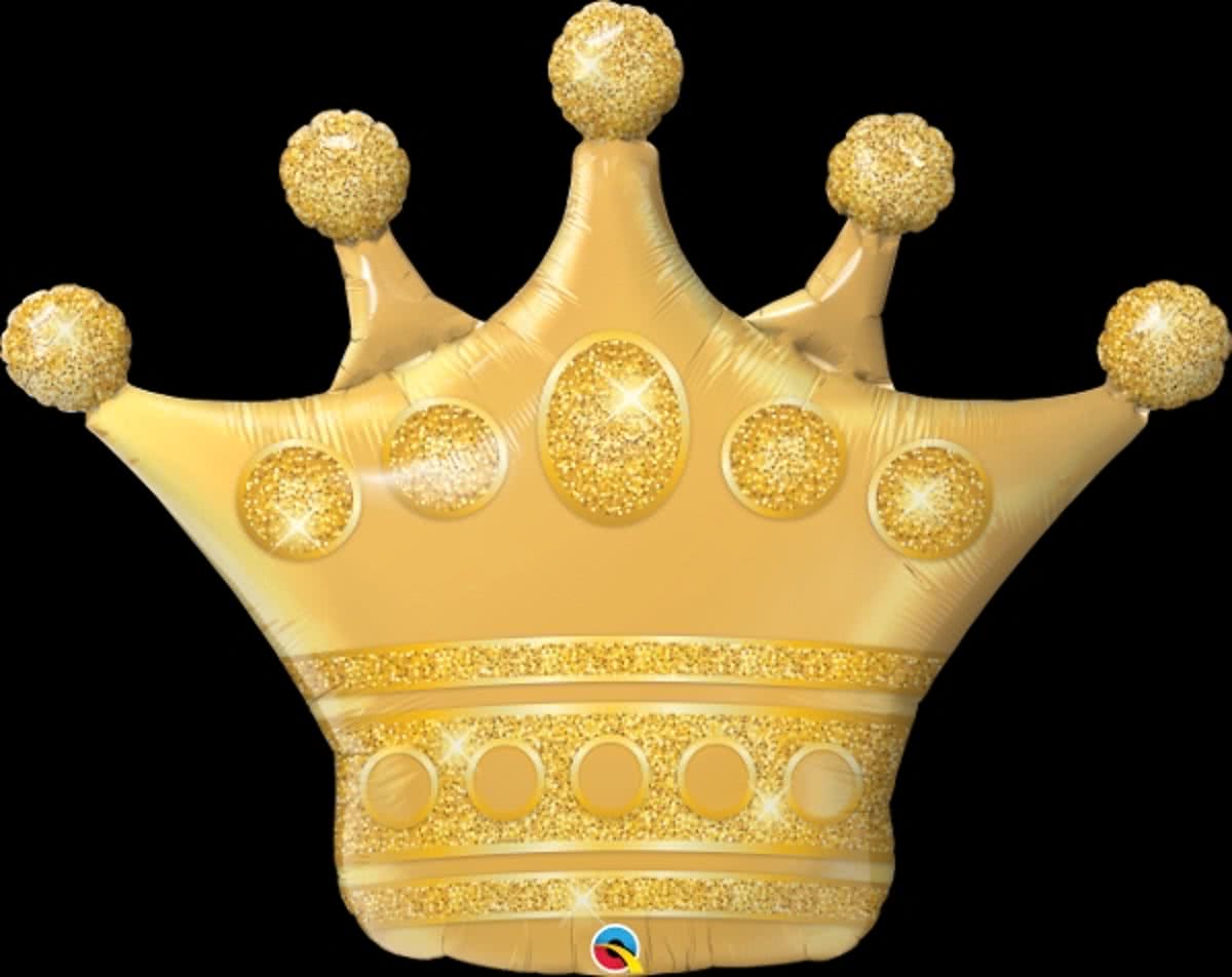 Golden Crown Folie ballon 104cm retailverpakking Qualatex