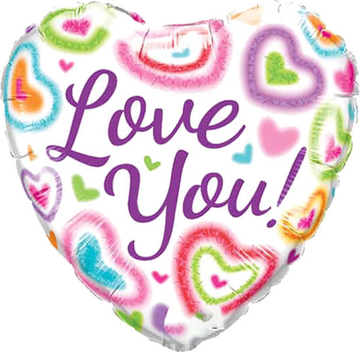 Qualatex - Folieballon Love You Meerkleurig Hartvorm