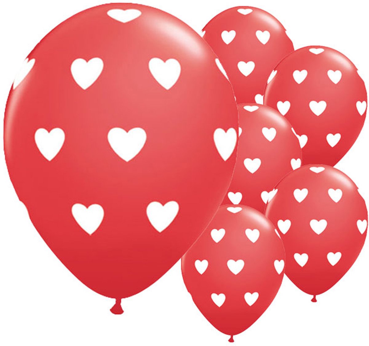 Qualatex Valentijn ballon rood Ø 27 cm -Set-6