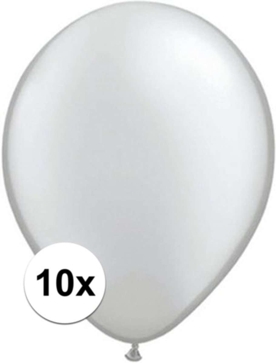Qualatex ballonnen metallic zilver 10 stuks