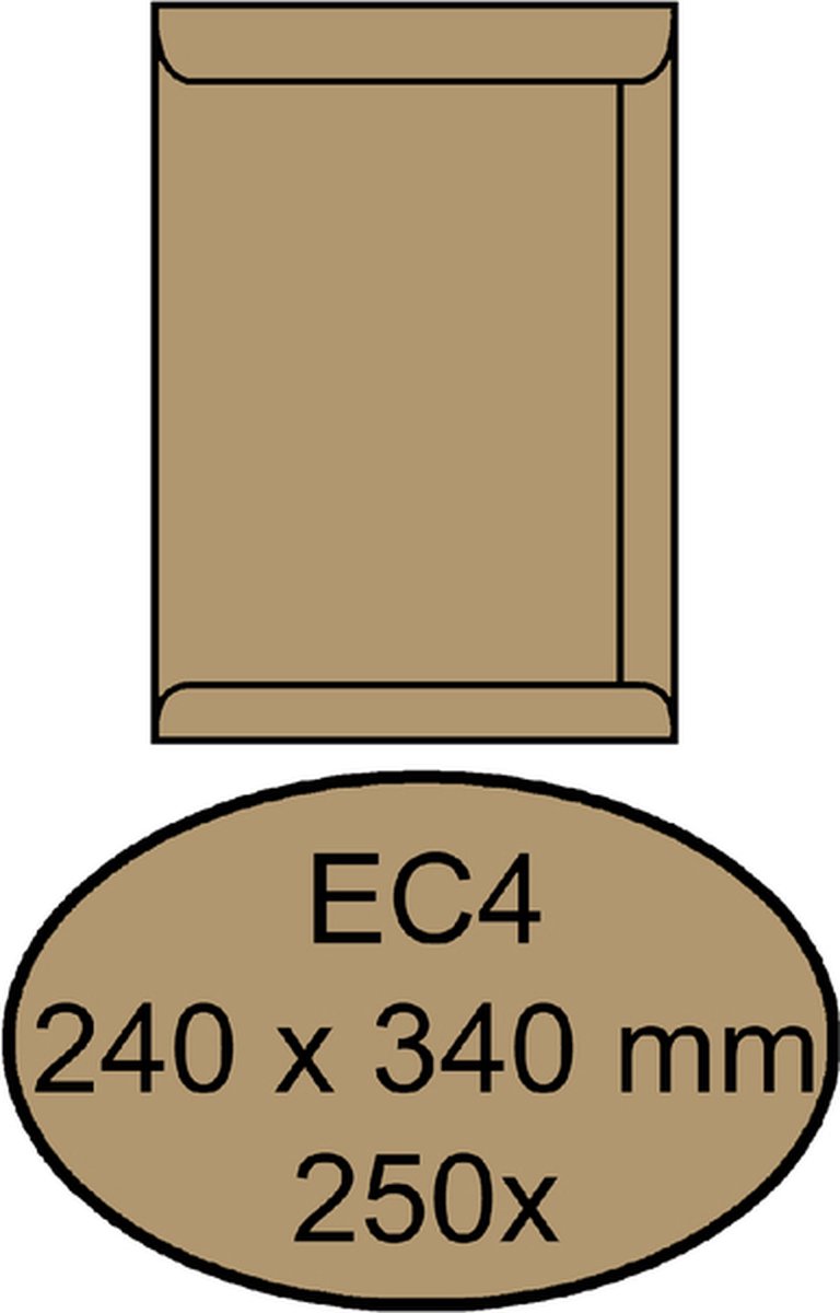 Envelop Quantore akte EC4 240x340mm bruinkraft 250stuks