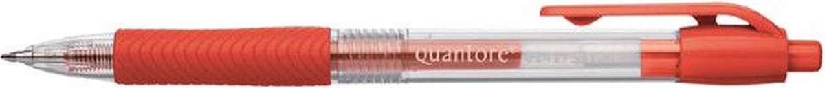 Gelschrijver Quantore grip drukknop 0.7mm rood - 12 stuks