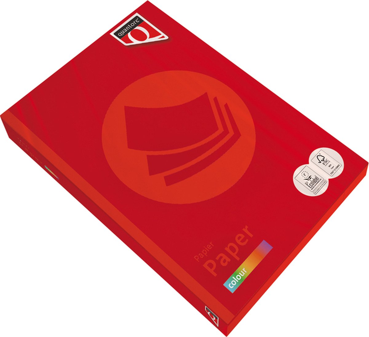 Kopieerpapier Quantore Colour A4 120gr felrood 250 vel