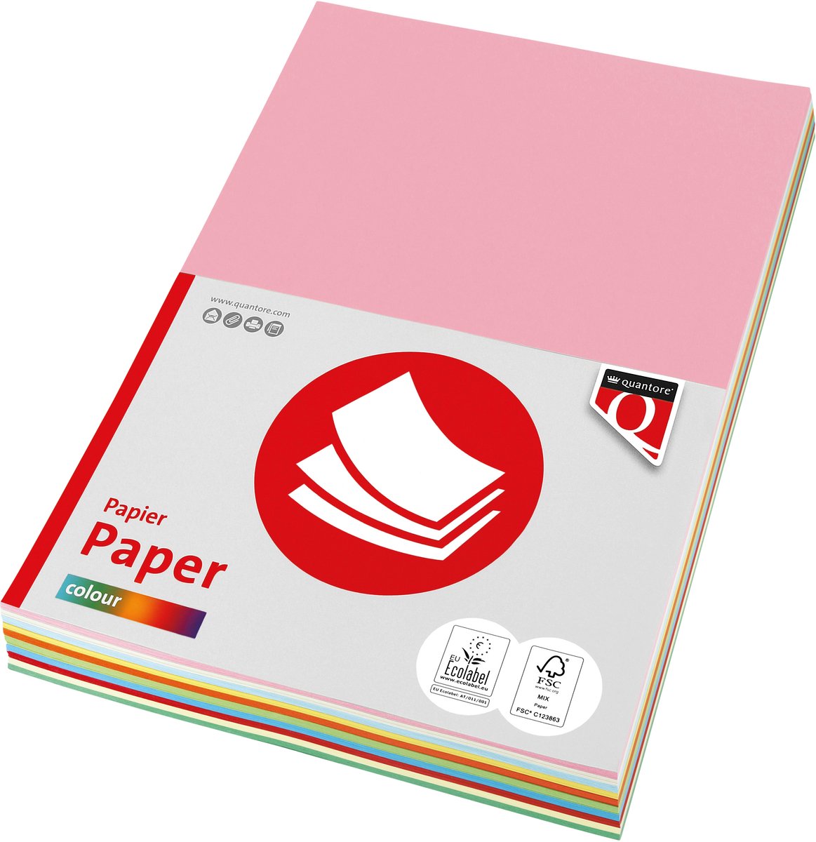 Kopieerpapier Quantore Colour A4 160gr 10 kleuren x 5 vel
