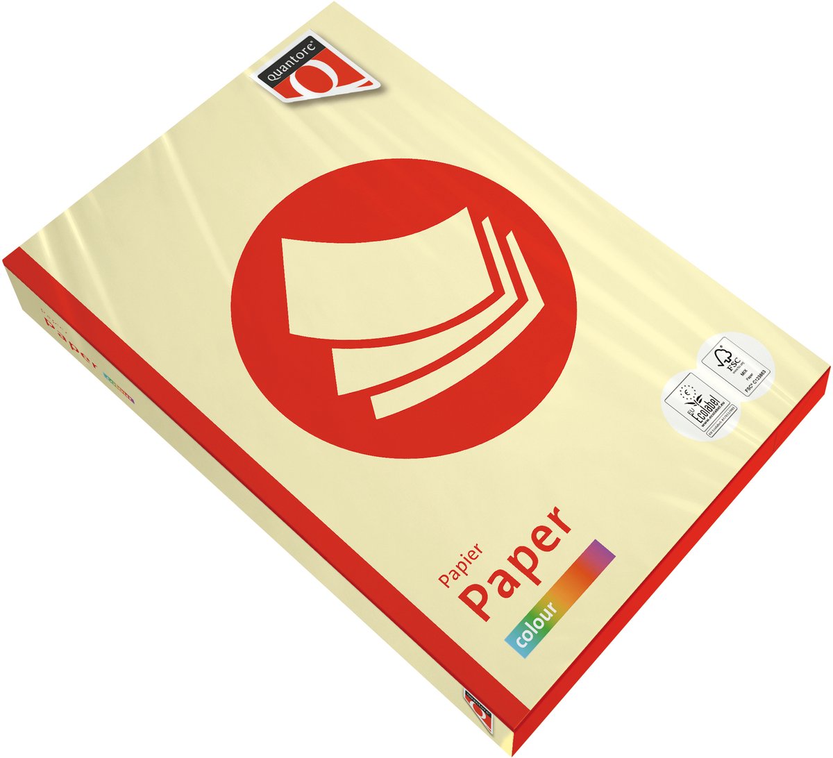 Kopieerpapier Quantore Colour A4 80gr kanariegeel 500 vel