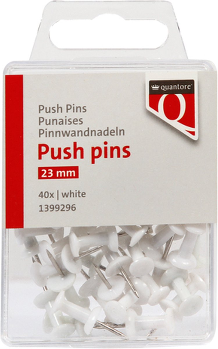 Push pins Quantore 40 stuks wit