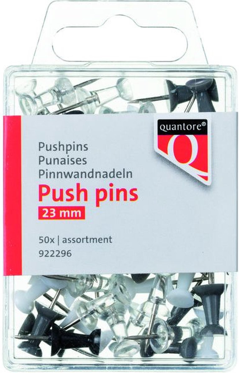 Push pins Quantore blister assorti 50 stuks