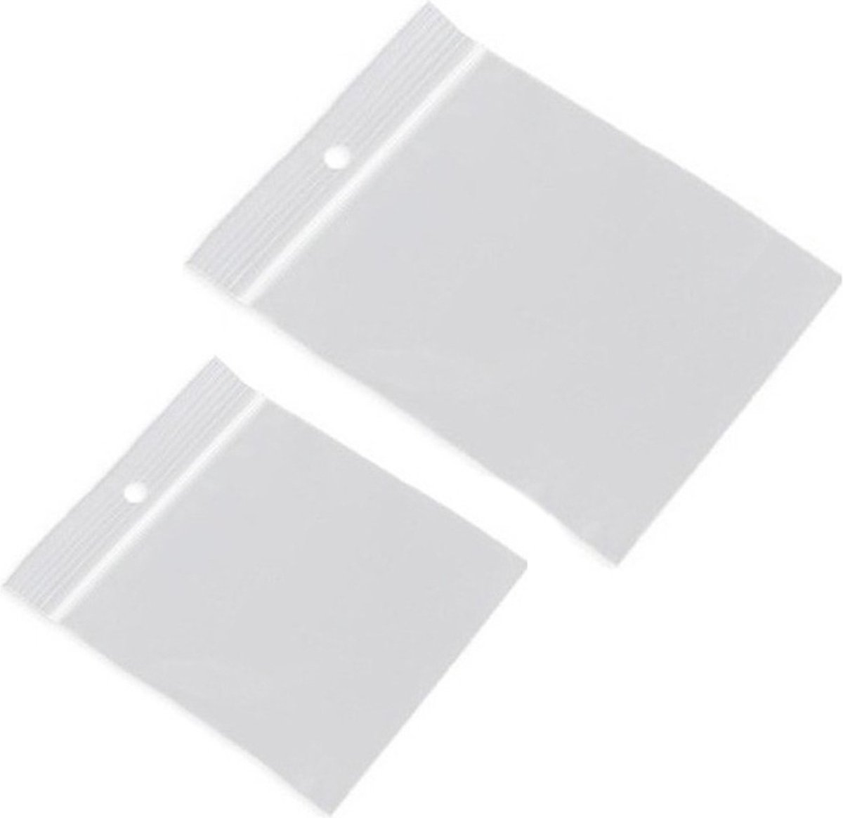 200x Gripzakjes/verpakkingszakjes 40 x 40 mm en 55 x 65 mm - 4 x 4 cm en 5 x 6 cm - Luchtdichte zakjes met gripsluiting/druksluiting - Plastic hersluitbare verpakkingen