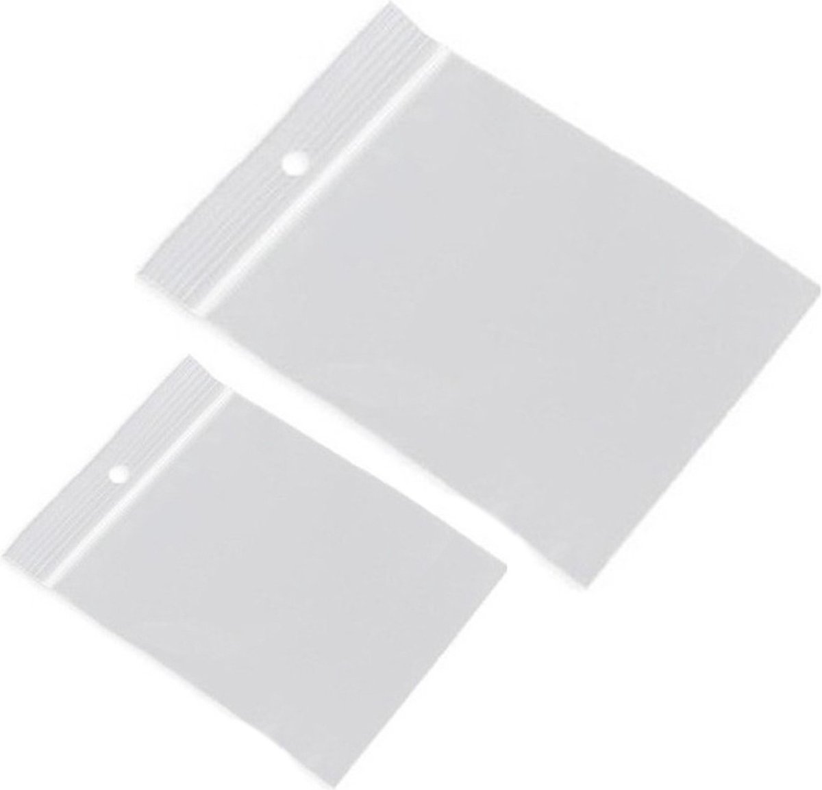 200x Gripzakjes/verpakkingszakjes 55 x 65 mm en 60 x 80 mm - 5 x 6 cm en 6 x 8 cm - Luchtdichte zakjes met gripsluiting/druksluiting - Plastic hersluitbare verpakkingen