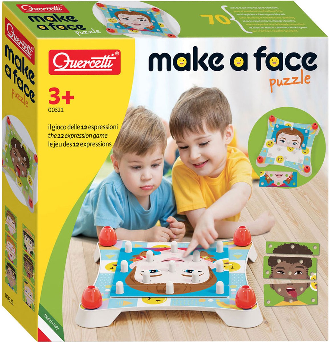 Quercetti Maak een Gezicht Puzzel, 12dlg.