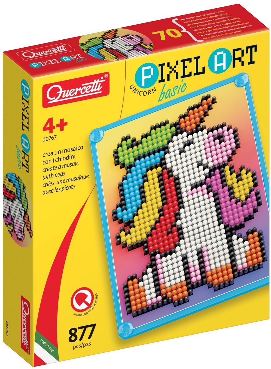 Quercetti Pixel Art mozaïek eenhoorn 880dlg educatief speelgoed.