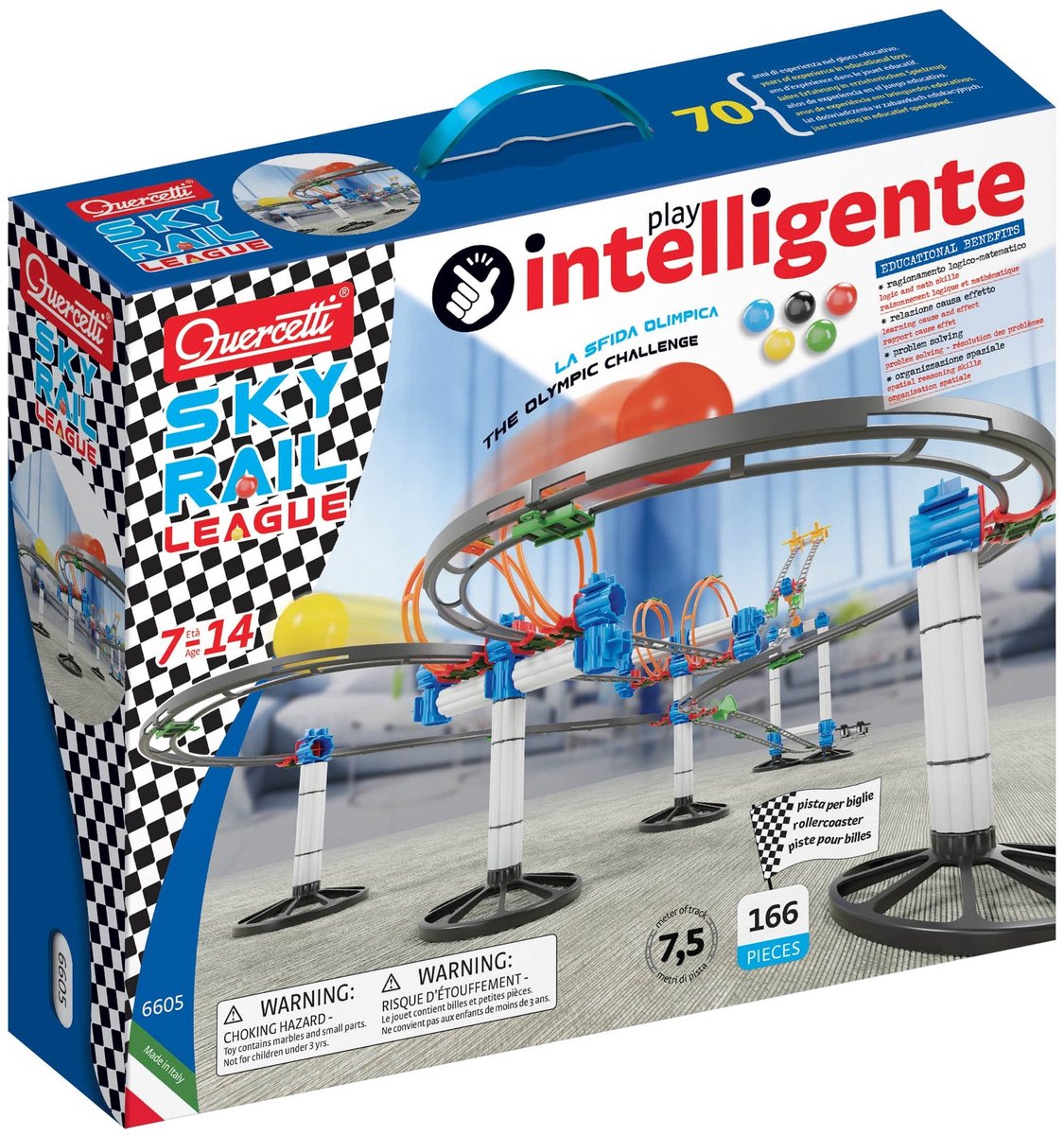   knikkerbaan Skyrail League 7,5 meter racebaan speelgoed.