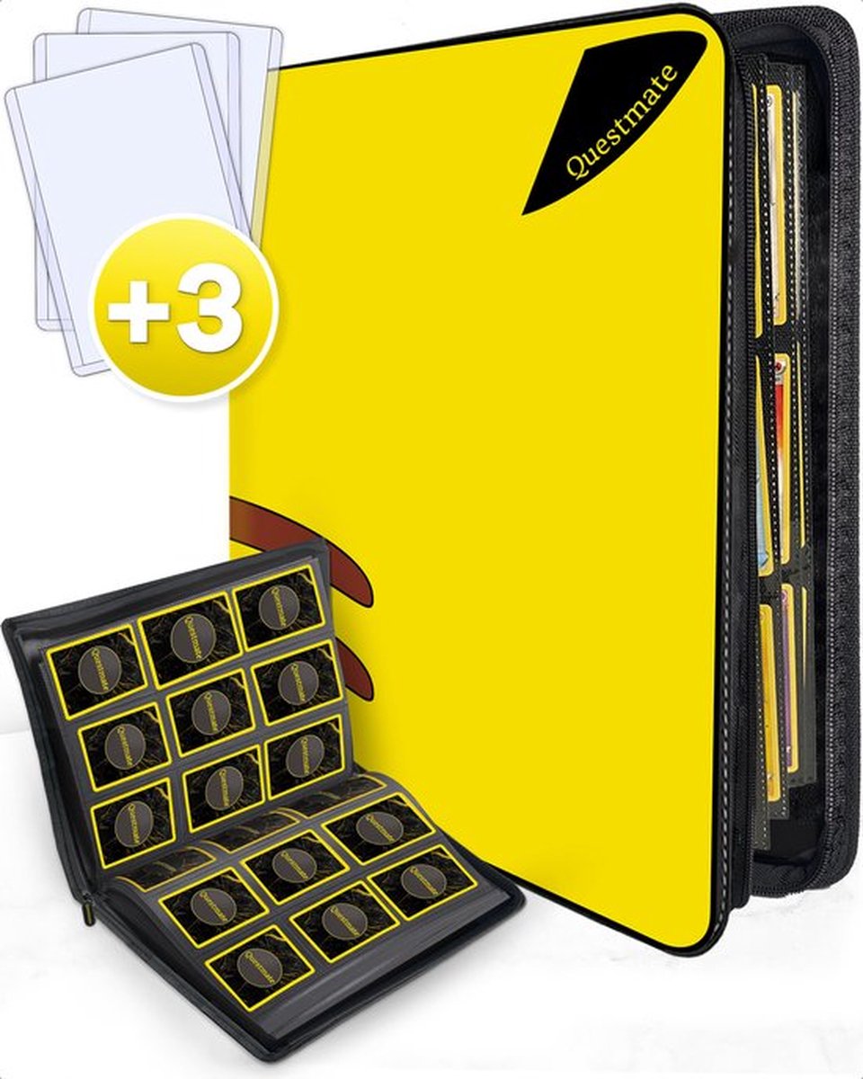 Questmate Verzamelmap - Map voor 360 Kaarten - met 3x Sideload Beschermhoesjes - 9 Pocket / Vakken - Binder met Ritssluiting - Vuil en Waterafstotend Portfolio