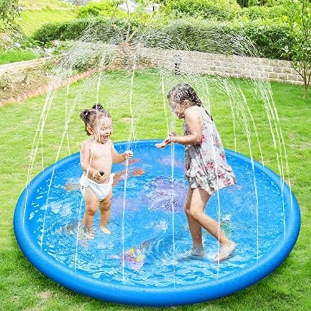 170CM Water Play Mat met Dolfijn, Schildpad, Zeester, Krab en Schelp Patroon - Zomer Tuin Outdoor Sprinkler Speelmat voor Kinderen en Huisdieren