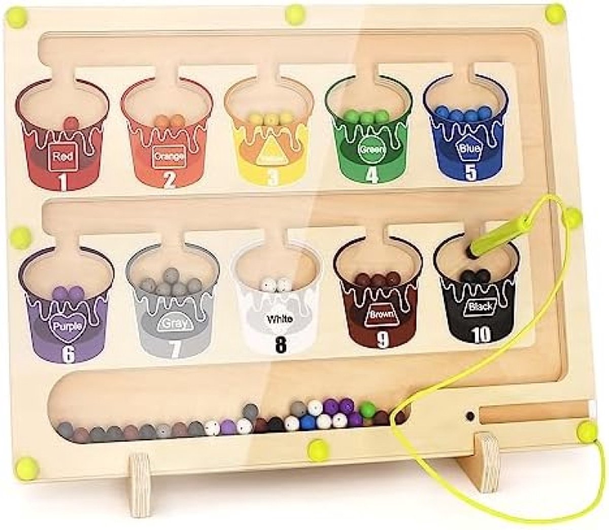 Magnetisch Kleur en Getal Doolhof - Tellen Wiskunde Kleur Matching Montessori Speelgoed