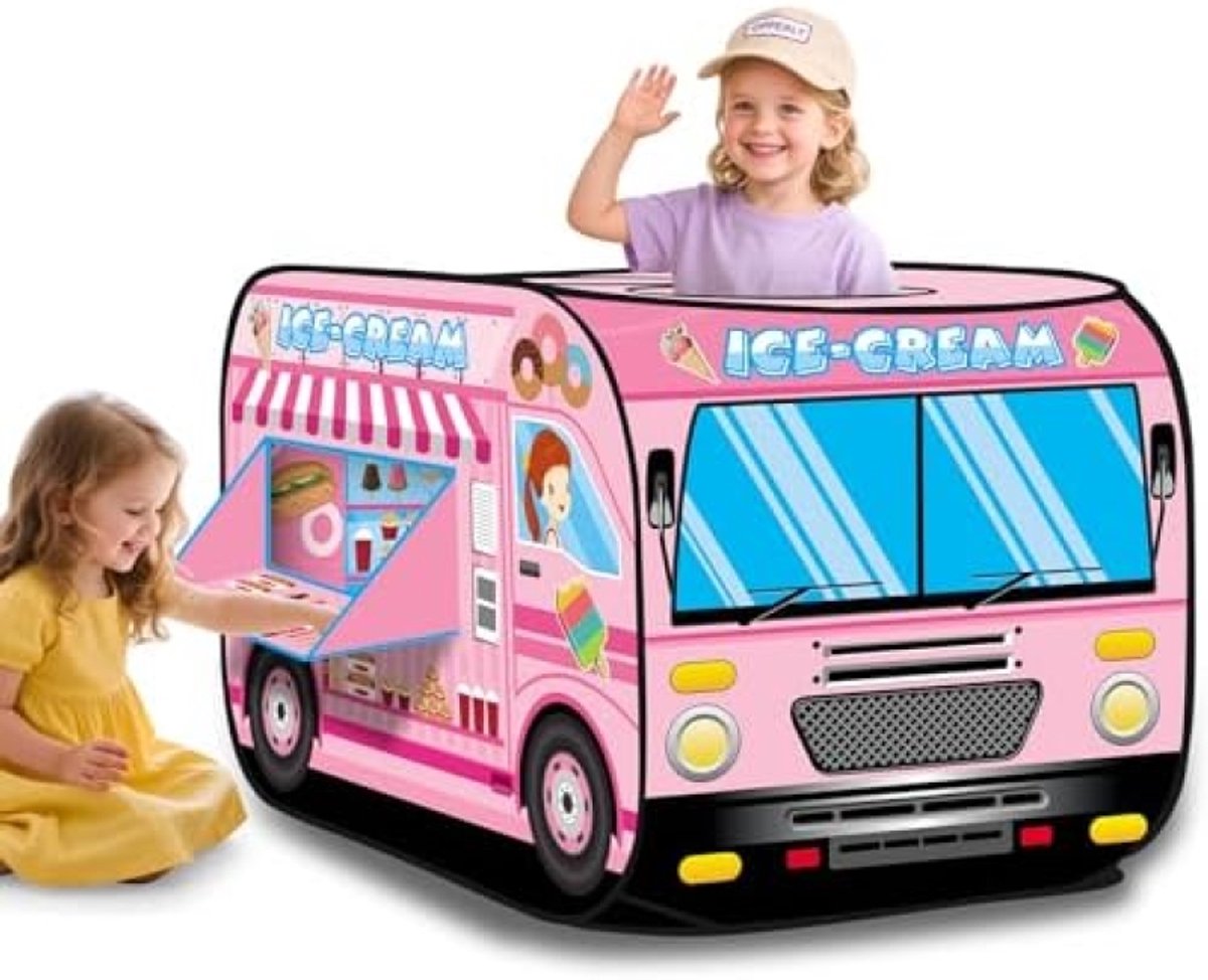 Opvouwbare IJscoman   voor Kinderen - Pop-up Speelhuis voor Binnen en Buiten - Roze   voor Jongens en Meisjes vanaf 3 Jaar