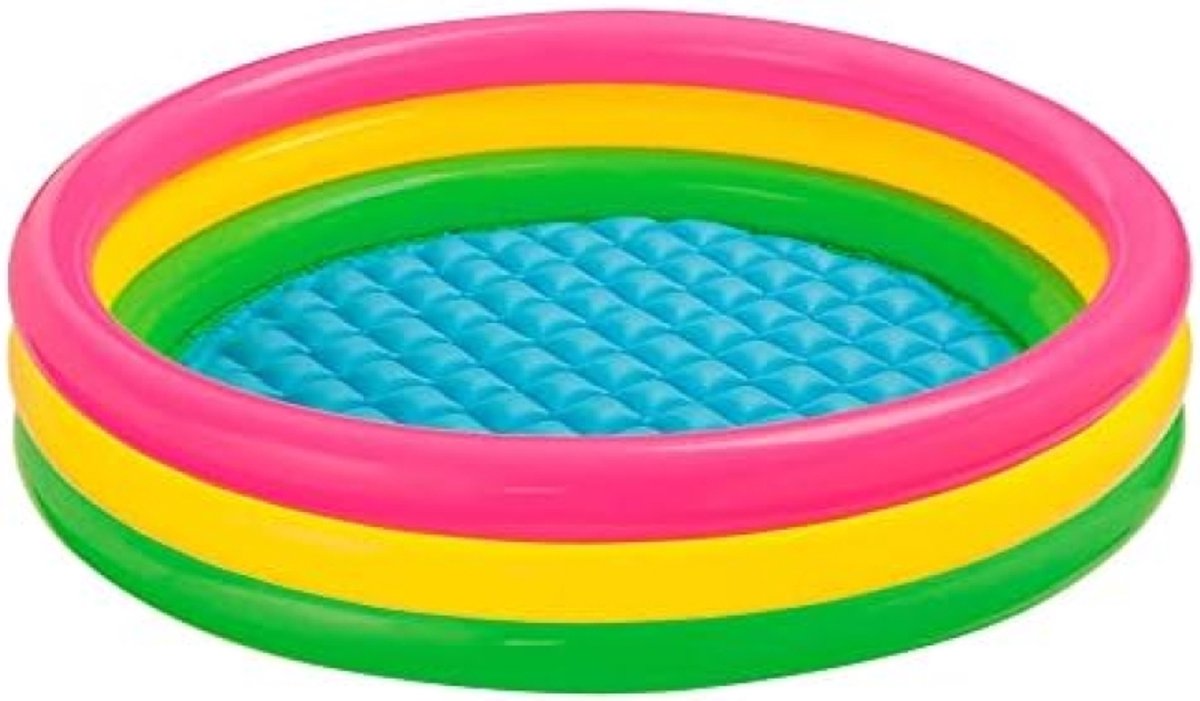 Sunset Glow Opblaasbaar Zwembad - Ø 114 x 25 cm - Zachte Bodem - Inclusief Reparatiepleisters - Duurzaam Vinyl - Geschikt voor Kinderen