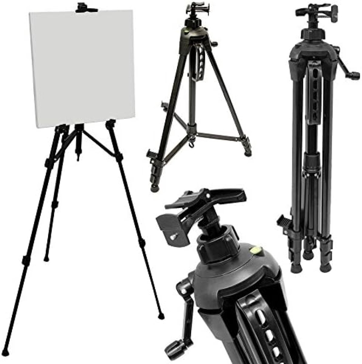 Verstelbare Schildersezel van Aluminium - Geschikt voor Canvas, Whiteboard en Presentaties - Hoogte 58 tot 160 cm - Inclusief Rubberen Voetjes en Waterpas - Ideaal voor Binnen- en Buitengebruik