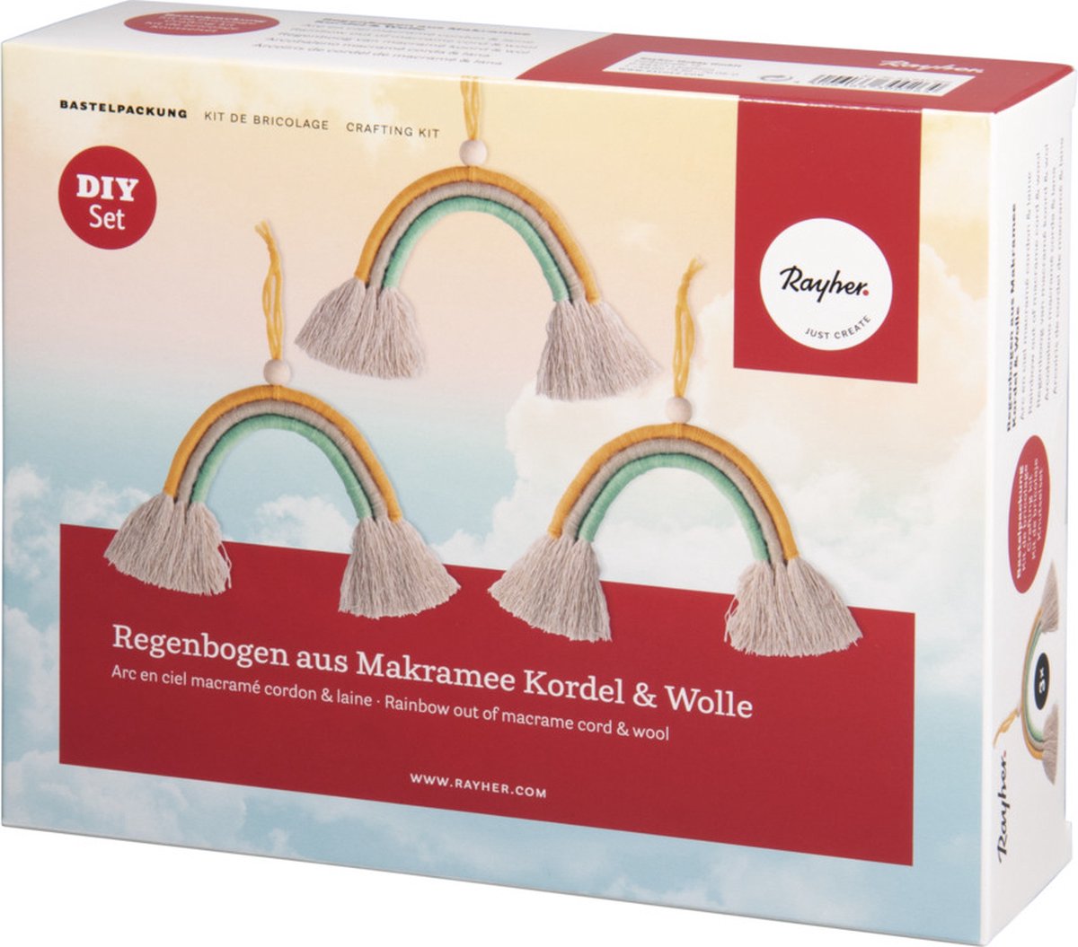 Macrame regenboog - 3 regenbogen - Macrame touw - Macrame pakket - Macrame zelf maken - Macrame - Knutselpakket volwassenen - Marcrame dromenvanger - kind - Knutselpakket voor volwassenen - Knutselpakket - Macrame pakket