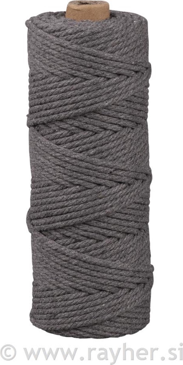Macramé   3 mm - Makramee garen - Grijs
