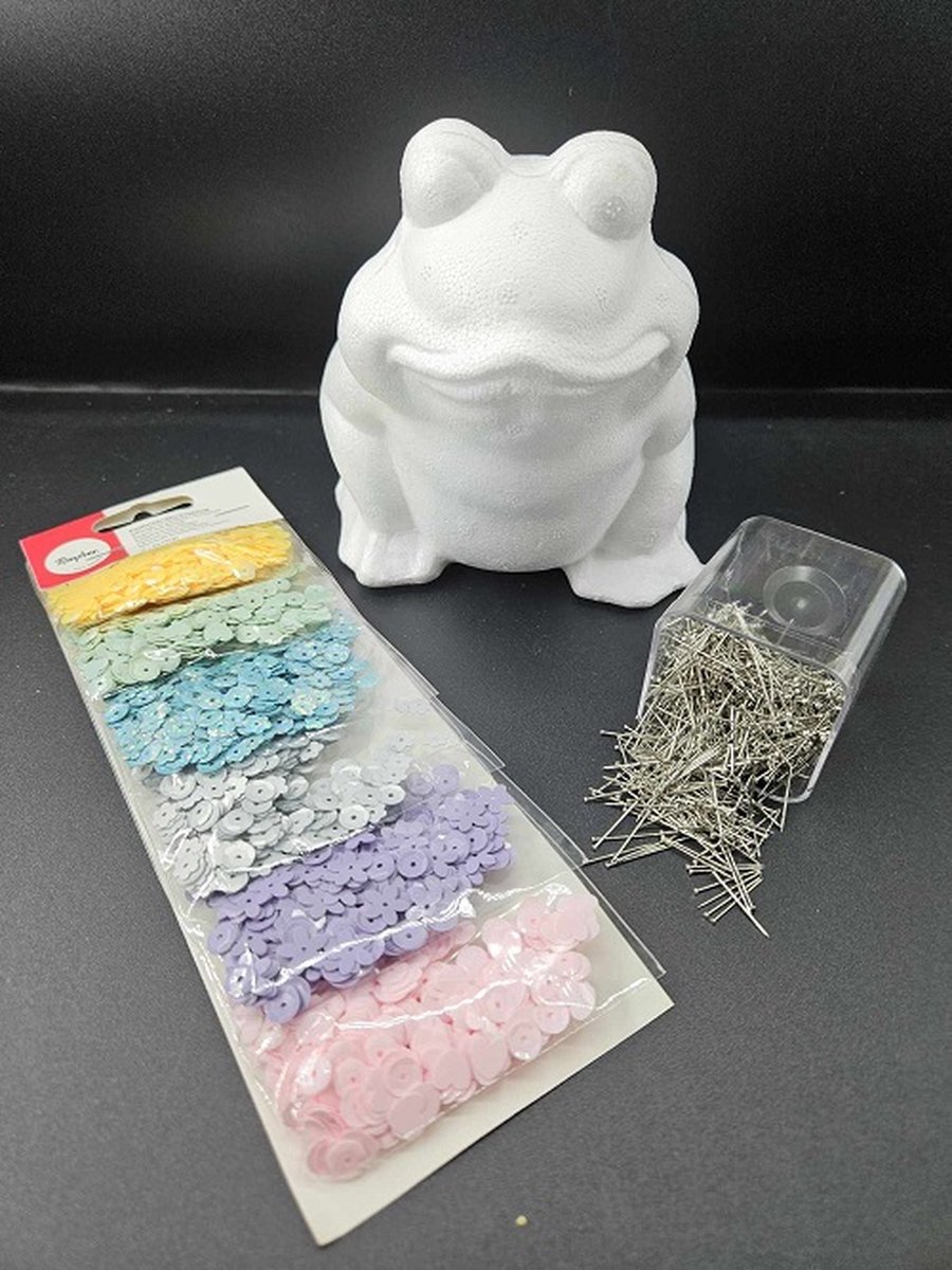 Piepschuim kikker voor te pailletten - volledig pakket