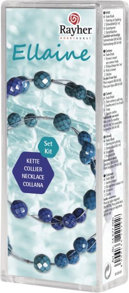Rayher - hobbypakket - maak je eigen ketting - volledig pakket - Necklet Èllaine - Blauw