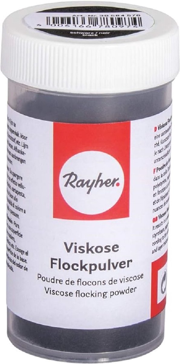 Viskosevlokpoeder met sprinklerinzet, 8 g - Zwart
