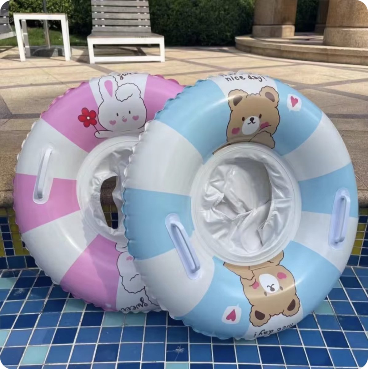 Baby Zwemband - Kleur: Blauw - Zwembandje voor Babys - Babyzwemmen - Geschikt voor 1 tot 6 jaar oud - Tot 30kg - Zwembad voor Vakantie -