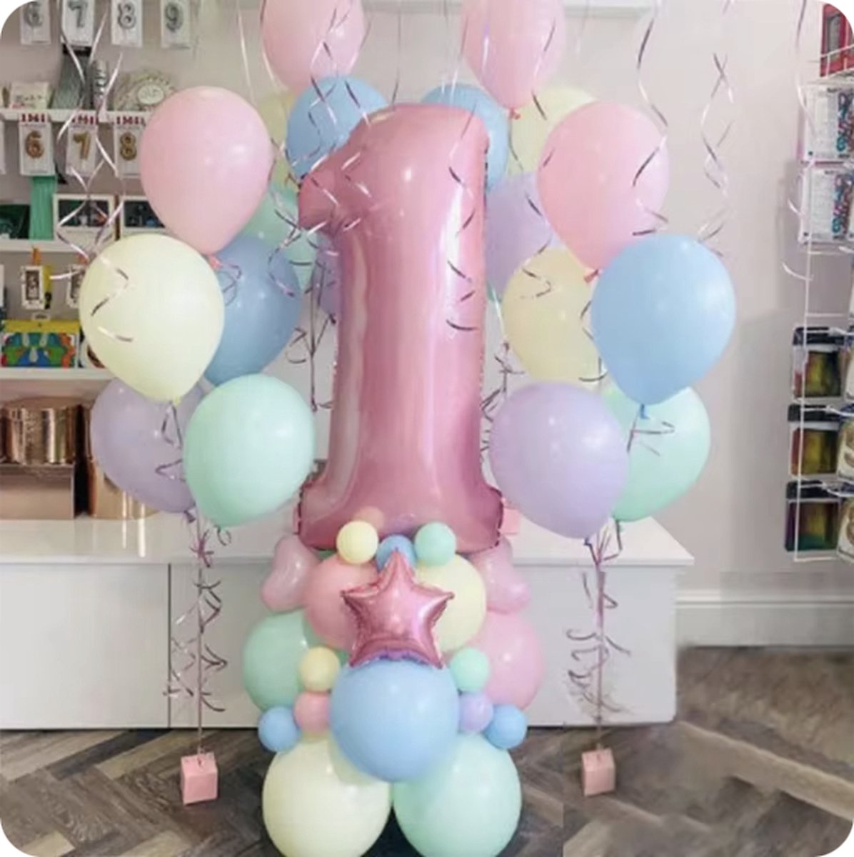 Ballonnen - Pastel Kleur Ballonnen - Leeftijd: 2 Jaar - 34 stuks - Feestpakket - Kinderfeestje - Baby Verjaardag - Unisex / Genderneutraal - Pastelkleur / Pastel Thema - Leeftijdballon / Folieballon - Luxe Verjaardag Versiering - Hoge Kwaliteit