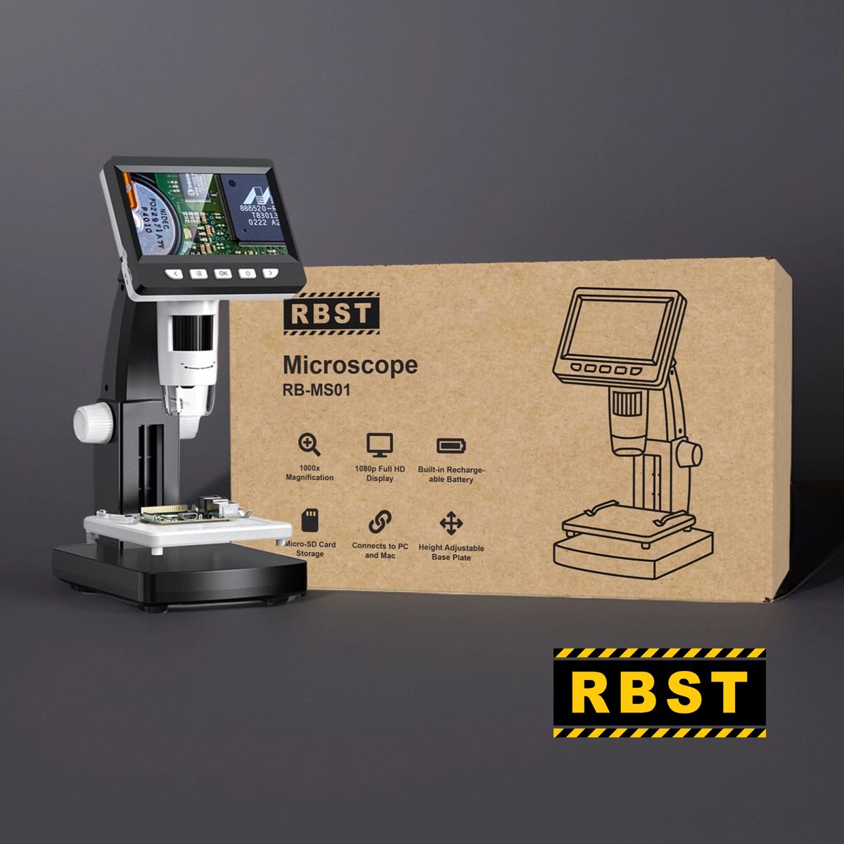 RBST Microscoop - 1080P HD - 1000x zoom - Accu - Koppel aan computer