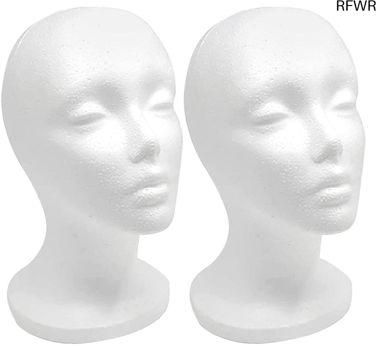 RFWR® 10,6 inch piepschuim mannequin hoofd - Ideaal voor pruiken, hoeden, maskers, en ambachten