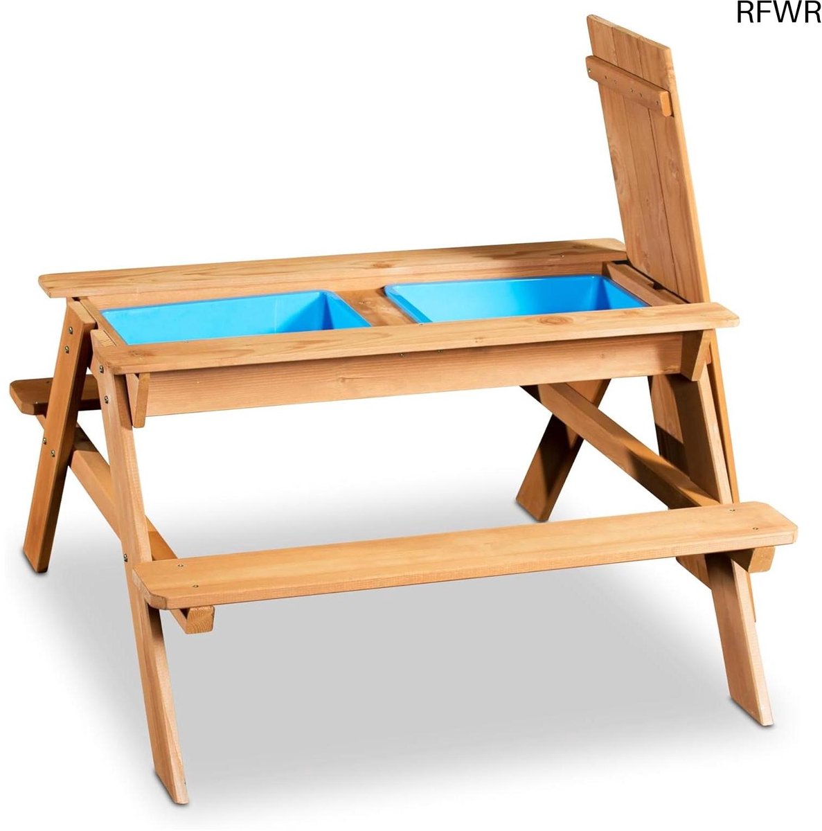 RFWR® 2-in-1 Kinderzitgroep en Zand- en Waterspeeltafel met Banken voor Kinderen - Buiten Speelmeubel